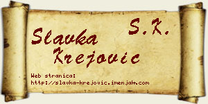 Slavka Krejović vizit kartica